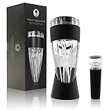 ONME Wine Aerator Deluxe Boxed Decanter with Bonus Wine Bottle Stopper & Display Stand, No Leaks or Overflow, Unique Gift for Wine Lovers