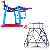 iSEE Jimps Fingerling Monkey Climbing Stand + Swing Stand, Interactive Baby Monkey Playground/Bars/Playset For Fingerling Baby Monkey Toy (Without Monkey)