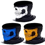 eBoot 3 Pack Seamless Skull Face Tube Mask Motorcycle Face Mask Outdoor Mask Sport Headwear (Multicolor-A)