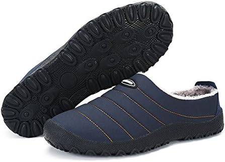 ASUGE Womens Mens House Slippers Hard Sole Non-Slip Indoor Outdoor Fur Lined Winter Slippers