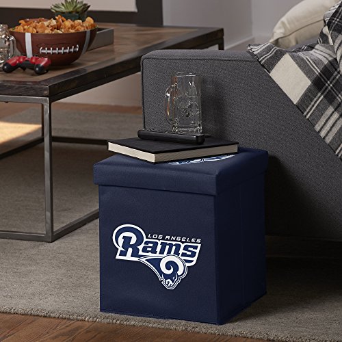Franklin Sports NFL Los Angeles Rams Storage Ottoman with Detachable Lid 14 x 14 x 14 - Inch - Thumbnail 2