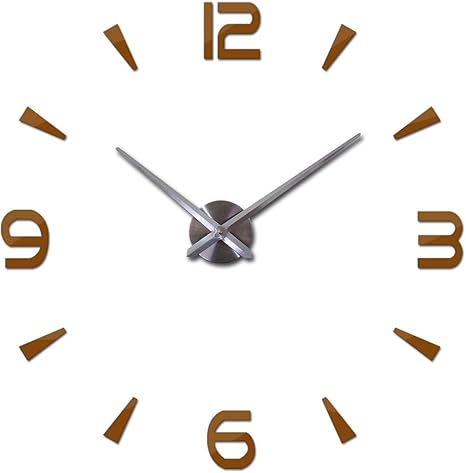 Amazon Co Jp 新しい販売壁時計簡単なクォーツ時計時計アクリルミラー壁ステッカー家の装飾リビングルーム静物ステッカー Chocolate 27 Inch ホーム キッチン