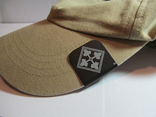 4th Infantry Division Patch Laser Etched Hat Clip Black