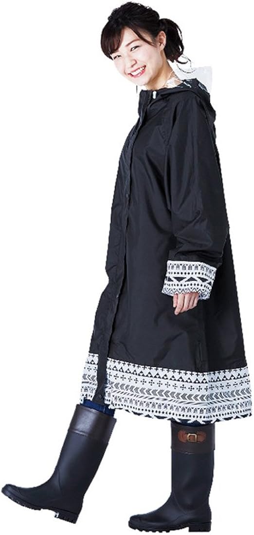 Chou Chou Poche レインコート エスニック シュシュポッシュ レインポンチョ レディース 北欧 自転車 お迎え ママチャリ 雨カッパ アウトドア 旅行 携帯 フェス 防水 雨具 レインコート ポンチョ 通販 Amazon