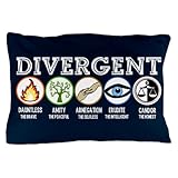 CafePress Divergent Symbols Blue Pillow Case - Standard White