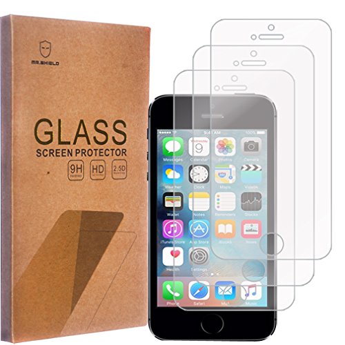 [3PACK]Mr Shield For iPhone SE / iPhone 5/5S / iPhone 5C [Tempered Glass] Screen Protector