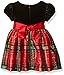 Bonnie Baby Baby Girls' Plaid Taffeta Holiday Dress with Stretch Velvet Bodice