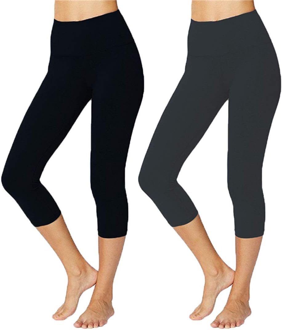 Capri Leggings for Women Tummy Control High Waisted Plus Size Butt Lift for Workout Yoga Running