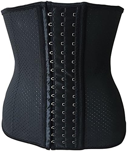 Women Latex Underbust Corset Steel Boned Mesh Breathable Sport Waist Training Cincher (S, Black)