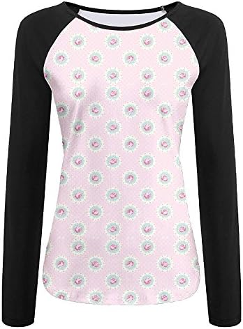 Retro Polka Dotted Backdrop And Floral Motifs Roses Cottage Movement Men's Long-Sleeve T-Shirt White