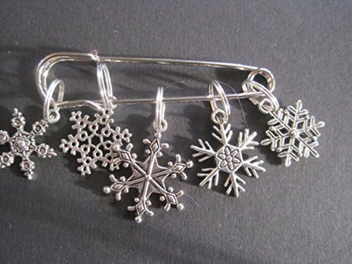 Snowflakes - Silver Knitting Stitch Markers