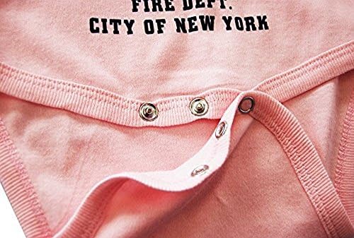 FDNY Infants Pink Onesie with Navy Chest Print