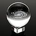 OwnMy Galaxy Crystal Ball Glass Sphere Display Globe Paperweight Healing Meditation Ball with Clear Stand for Creative Gift (3