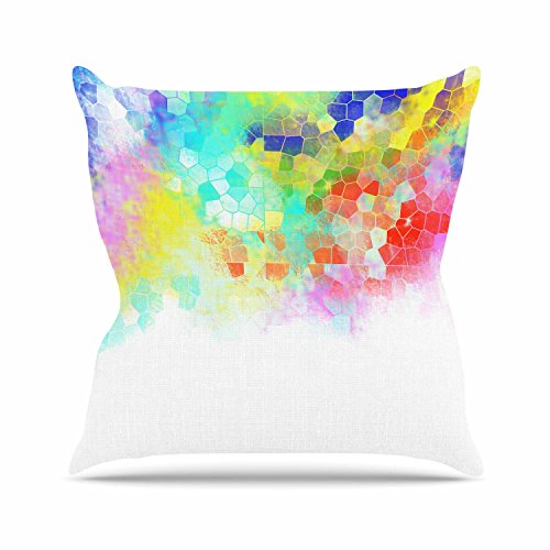 KESS InHouse Dan Sekanwagi "Color Structure" Colorful Abstract Outdoor Throw Pillow, 16" x 16"