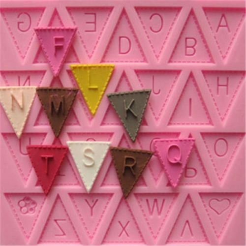 Yosoo letter flag bunting silicone fondant mold cake de…