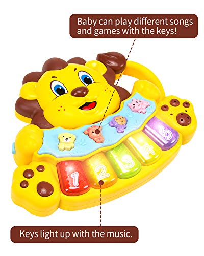 STEAM Life Educational Baby Musical Instrument Toy Piano | Lion Light Up King Piano Toy Keyboard has 5 Numbered Keys | Plays Songs and Music Memory Game (Baby Lion King Piano) - Thumbnail 4