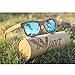 Ynport Mens/Womens Polarized Full Charcoal Bamboo Frame Classic Wooden Coated Sunglasses, Vintage Eyewear, Floating Wayfarer