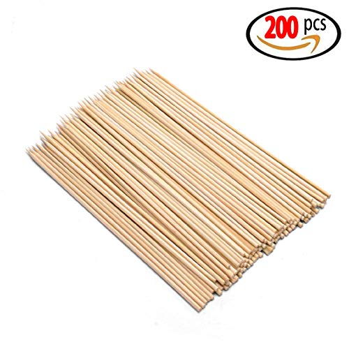 Originalidad 200 Pack, Bamboo Roasting Marshmallow Sticks - Premium Natural BBQ Bamboo Skewers for Shish Kabob, Grill, Appetizer, Fruit, Corn, Chocolate Fountain, Cocktail - Non Toxic, 16 Inch - Thumbnail 6