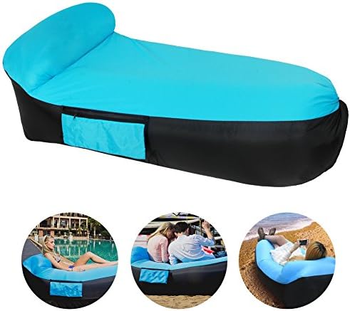 CooSkin Inflatable Lounger Air Sofa Bed Lounge Beach Chair with U-shape Neck Pillow and Handy Storage Bag for Travelling, Camping, Beach, Park (outdoor&indoor)