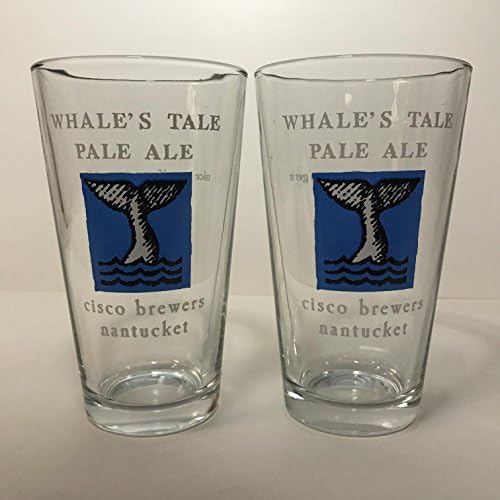 Cisco Brewers - Whales Tale Pale Ale - 16 Ounce Pint Glass - 2 Pack