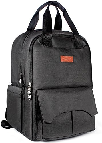 Diaper Bag Backpack Multi-function Unisex Baby Diaper Backpack For Women Men Organizer Nappy Backpack With Stroller Straps, Insulated Pockets, Changing Pad, Black