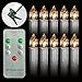 Youngerbaby Set of 10 Warm White LED Taper Candles Battery Operated Lights with Remote Control, Brightly Flameless Flickering 4” Candles With Removable Clips for Window, Chandelier, Holiday and Gift