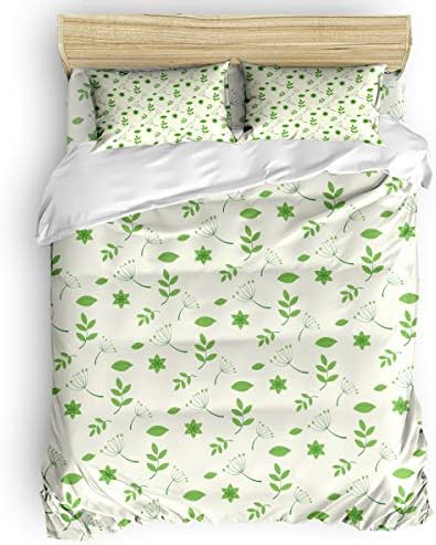 Cute Plant 3 Piece Duvet Cover Set, Spring Dandelion Flower Bedding Set - 1 Quilt Cover 2 Pillow Cases for Childrens/Kids/Teens/Adults, California King Size