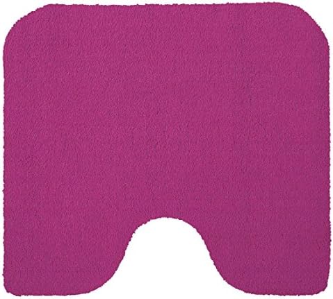 RHOMTUFT 10 51 128 – 303 100% Polyamide Round Toilet Mat with Cut-Out for Pedestal Corner, 55x60 cm, Colour: Raspberry | 303