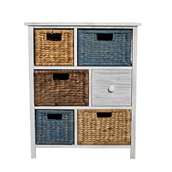 Amari Leisure Camber Natural Wood Top Chest Drawers 6 Multi
