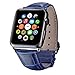 Apple Watch Band, iitee{TM} Premium Genuine Leather Crocodile Pattern Replacement Strap for Apple Watch All Models (42mm Navy Blue)