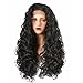 Preferred Hair Black Curly Wig Preplucked Hairline Synthetic Lace Front Wigs for Women