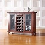 Crosley Furniture Cambridge Sliding Top Bar Cabinet, Vintage Mahogany