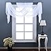 NICETOWN White Sheer Curtains Panels 84 Window Treatment Rod Pocket Sheer Voile Drapes/Yarn for Bedroom (One Pair, W55 x L84, White)