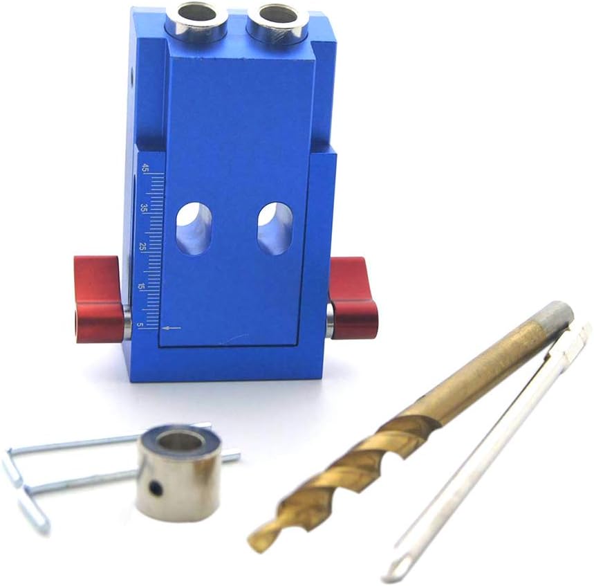 VISLONE 105402 Katsu Pocket Hole Drilling Jig Kit with Step Bit Woodworking Joinery Tool BigaMart