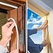 Door Window Anti-Collision Self Adhesive Rubber Foam Seal Strip Soundproofing Weatherstrip Waterproof Seal (D Model, White) (Large)