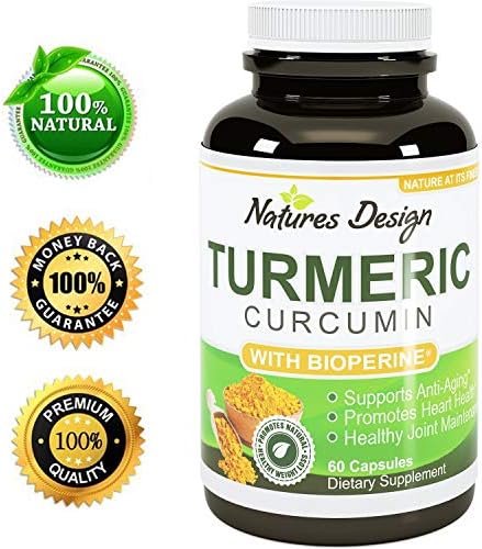 Turmeric Curcumin Supplement for Men and Women with BioPerine Black Pepper Extract Natural Antioxidant Pure Turmeric Pills