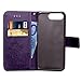 For iPhone 8 Plus Wallet Case,HAOTP Luxury 3D Handmade Bling Crystal Rhinestone Butterfly Floral Lucky Flowers PU Flip Stand Credit Card ID Holders Leather Case for iPhone 7 Plus / 8 Plus (Bling/Purple)