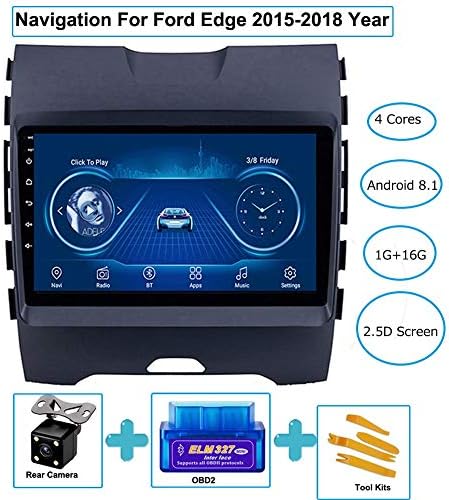 Bluetooth Canbusデコーダー搭載android Autoradioカーステレオフォードエッジ15 18のミラーリンクステアリング