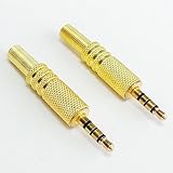 4 Pack CESS 1/8 Inch (3.5mm) 4 Pole TRRS Male Plug Headphone Audio AWG 6 Gauge