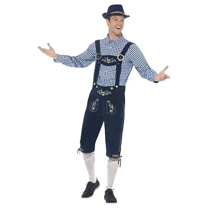 VEMOW Heißer Mann Oktoberfest Kostüm Original Lederhose bayerischen Bier Taverne Tops + Herren Pant Set + Hut