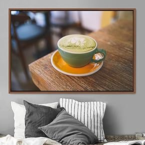 signwin Framed Canvas Wall Art Matcha Latte Coffee...
