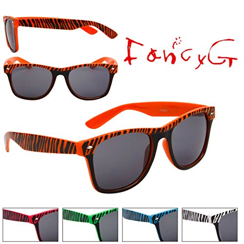 FancyG California Classic Style Fun Zebra Stripes Printed Glasses Frame UV Protection Sunglasses Frame Unisex Fashion Eyewear