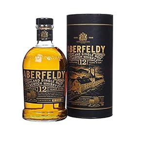 Aberfeldy 12 Jahre alter Highland Scotch Single Malt Whisky in edler Geschenkbox, im Eichenfass gereift, Noten von Honig…