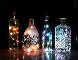 COSOON Set of 6 Wine Bottle Cork Lights Copper String Lights - 15LED 28Inch Wire String Lights for Bottle DIY, Wedding, Halloween, Christmas, Party Decor (colorful) T010