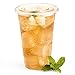 Green Direct 24 oz. Clear Plastic Cups with Lids - Pack of 100 - Premium Disposable Cups for Cold Drinking, Smoothies, Bubble Boba Tea & More - Includes 100 Flat Lids - BPA Free