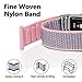 iGK Nylon Replacement Bands Compatible for Fitbit Charge 2, Premium Woven Nylon Adjustable Replacement Bands Breathable Sport Strap with Metal Connector Pink Small