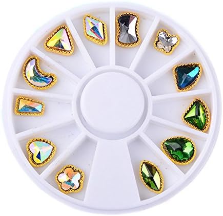 Nail Art Crystal Rhinestones Decorations Metal Gold Base AB Nails Charms Decoration Symphony Style Gemstone Jewelry Crystals