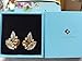 Neoglory Jewelry Platinum-plated Leaf Stud Post Earrings with Champagne Crystal