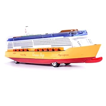 Ailejia 11000 Cruise Ship Models Back To Power Functions Boy Toy Yacht Model Music Lights Alloy Yellow