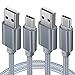 OneKer USB Type C Cable 3Ft 2 Pack,USB C to USB Nylon Braided Cord Fast Charger Compatible Samsung Galaxy Note 9 8 S9 S8 Plus,Google Pixel, Pixel 2 XL, LG V30 G6 V20 G5(Grey)